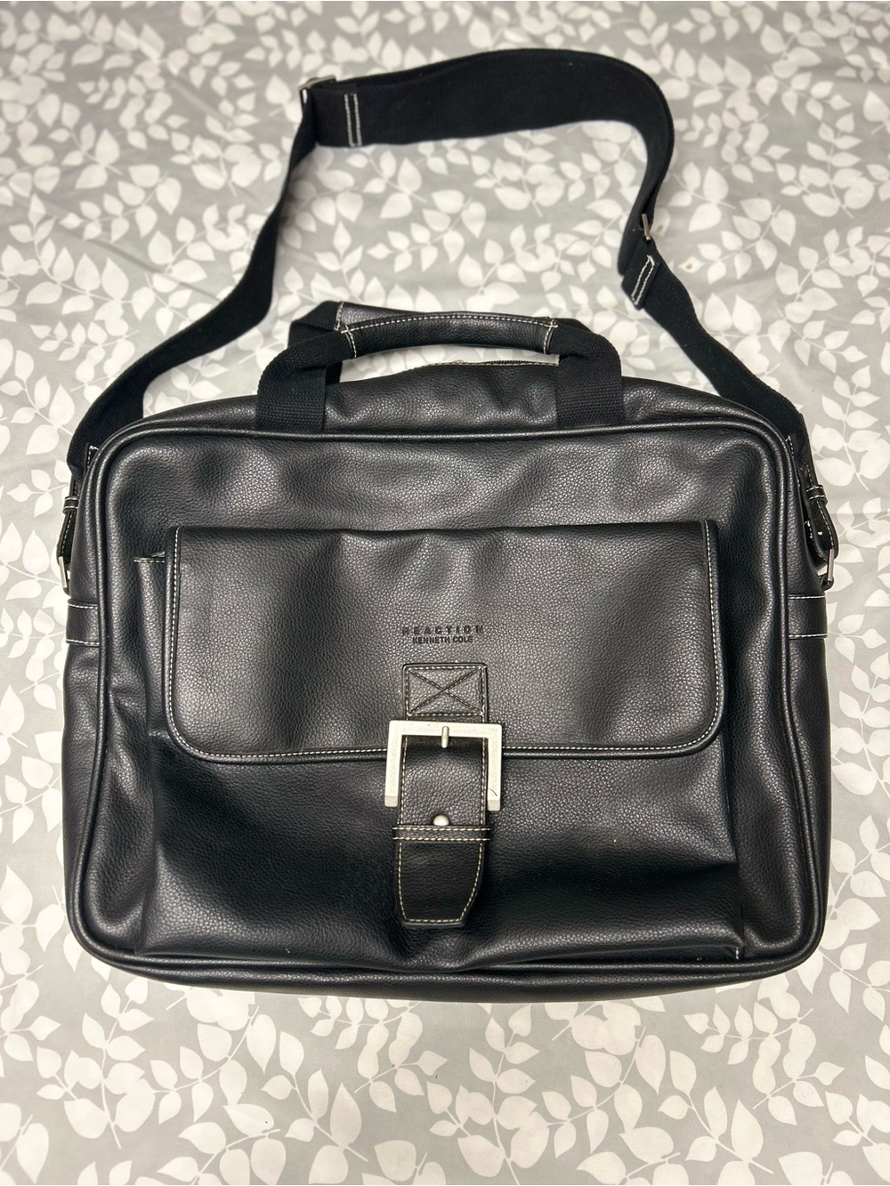 Kenneth Cole Reaction Black Men’s Briefcase with Front Buckle